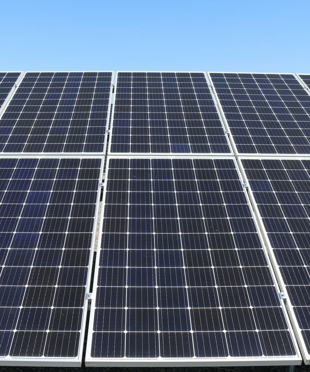 Solar panels installed on a commercial roof